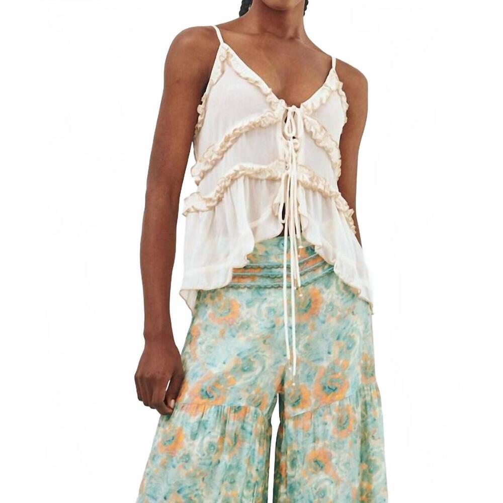NEW MINT EXCLUSIVES ximenia frill strap top in ecru